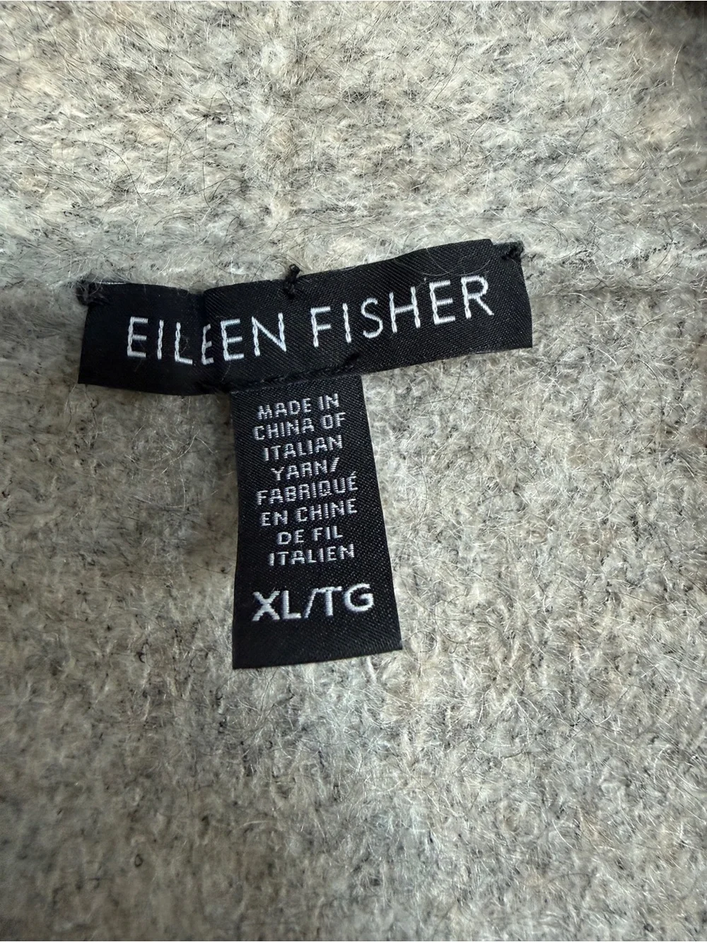 Eileen Fisher Gray Wool Open Cardigan Sweater - Picture 3 of 4